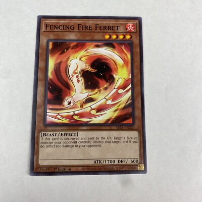 yugioh Fencing Fire Ferret SR14-EN020 Fire Kings Structure Deck 1st Edition-image