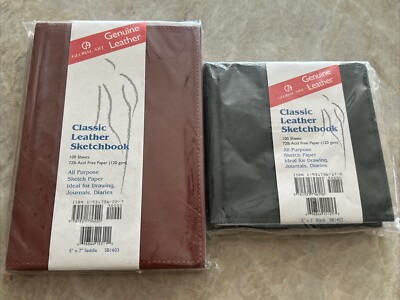 2~Leather Bound Journal Notebook Writing Diary Thick Blank Paper Art Sketchbook-image