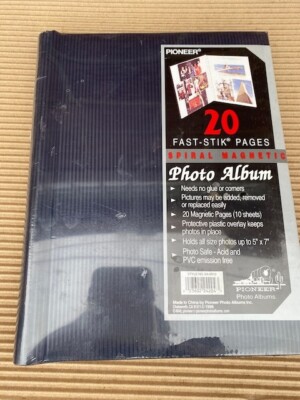 Pioneer Fast Stik Pages Photo Album Spiral Magnetic Photographs BlacK-image