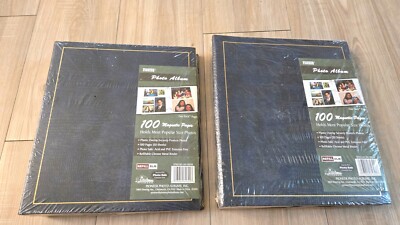 (x2) Pioneer Photo Albums 100 Magnetic Page 3-Ring Photo Album, LM-100/NB - Blue-image