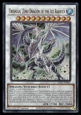 Yugioh! Trishula, Zero Dragon of the Ice Barrier SDFC-EN041 Ultra Rare 1st Ed-image