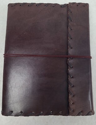 Dark brown Leather Bound Journal Handmade with about 120 blank pages. 10