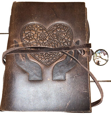 Leather Bound Journal Spell Book Diary Notepad  W/ Page Marker Tie Closure 6x8”-image