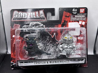 Godzilla Chibi Mecha Godzilla And Godzilla Bandai Mini Action Figure 3” 2018-image