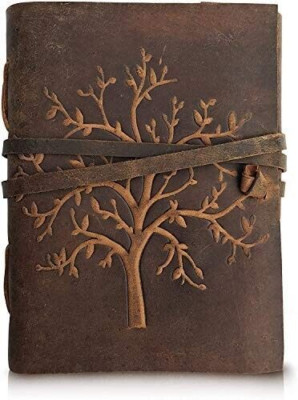 Leather Journal for Women Handmade Leather bound Writing Notebook Deckle Edge-image