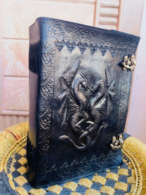 Goat Handmade Refined Leather Journal one size Doble Dragan Detailed Finished-image