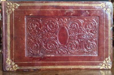 Original 1840 WATERCOLOUR PEN & PENCIL ALBUM Leather Bound NUMEROUS PAINTINGS-image