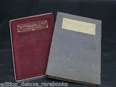 SCHOOL-GIRL DAYS A Memory Book ANTIQUE ORIGINAL BOX Leather Bound FINE CONDITION-image