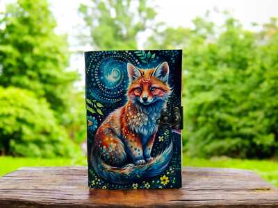 Leather bound journal zauberbuch grimoire fox leather handmade journal-image