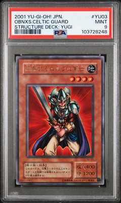 2001 YU-GI-OH! JPN STRUCTURE DECK: YUGI #YU03 OBNOXIOUS CELTIC GUARD PSA 9-image