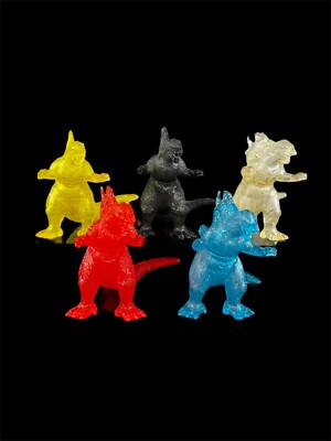 1999 BANDAI 2.5” GODZILLA ADVANCE THEATER TICKET EXCLUSIVE TRANSLUCENT SET OF 5-image