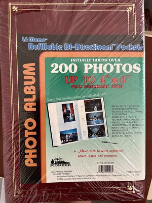 Vintage Pioneer Photo Album 200 Bi-directional 4”x 6” Plus Panoramic Sizes-image
