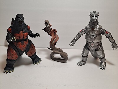 Lot of 3 Godzilla Figures.. Godzilla.. Mecha Godzilla  & Warbat-image