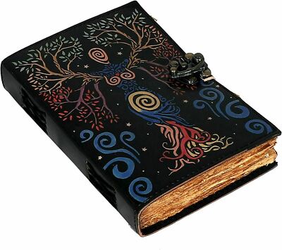 Tree Of Mother Earth Handmade Leather Bound Writing Journal Diary Lock Notebook-image