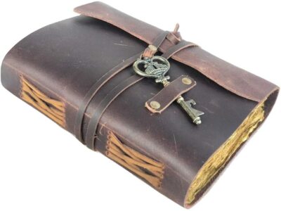 Vintage Leather Journal Travel Handmade Antique Deckle Edge Papers Bound Diary  -image