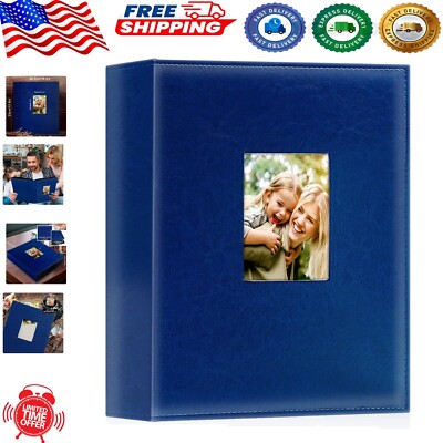 Stylish Leather 400 Pocket Photo Album - Perfect for Weddings & Anniversaries-image