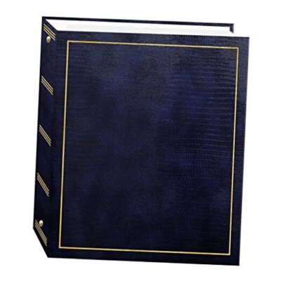  Magnetic Self-Stick 3-Ring Photo 100 Pages (50 Sheets) Navy Blue Album-image