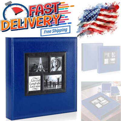 Leather Photo Album 4x6 500 Pockets Large Capacity Wedding Family Keepsake-image