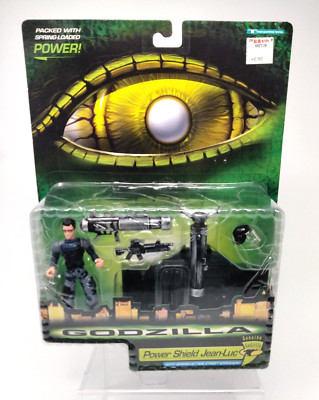Vintage Godzilla Power Shield Jean-Luc Action Figure Set 1998 NIP-image