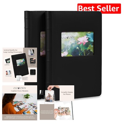 Elegant 2-Pack Bonded Leather Photo Albums – Preserve 300 Memories in Style-image