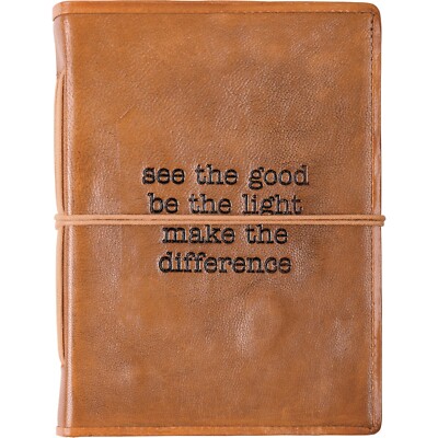 Leather Bound Journal - See The Good Be The Light Make The Difference (96 Pages)-image