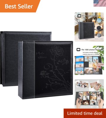 Stylish Leather 4x6 Photo Album with 1000-Picture Capacity - Dustproof Pages-image