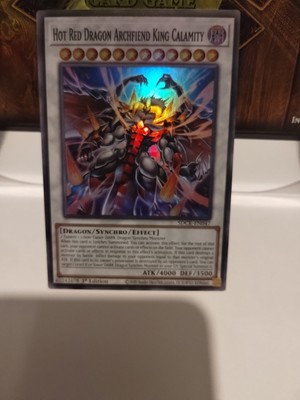 ULTRA RARE Yugioh Hot Red Dragon Archfiend King Calamity SDCK-EN047 NM Misprint -image
