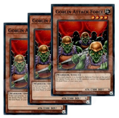 Yugioh - Goblin Attack Force x 3 - NM - Plus Free Holographic Card-image