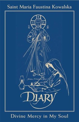 DIARY OF ST. FAUSTINA BLUE LEATHER By St. Maria Faustina Kowalska & Immaculate-image