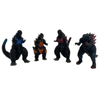 GODZILLA Action Figure Lot of 4 Various Versions Black Red Blue 3 to 4 Inch-image