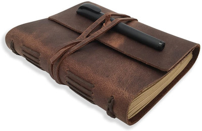 Leather Journal Writing Notebook - Genuine Leather Bound Daily Notepad for Men &-image