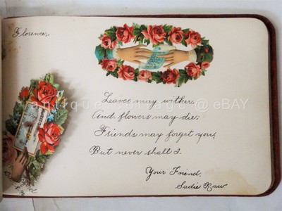 1898 antique AUTOGRAPH ALBUM parker ford pa FLORENCE HEISTAND-image