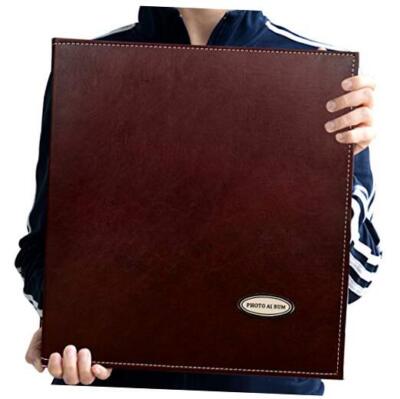 Self-Adhesive Photo Album, Dust-free, glue free and waterproof Large Coffee-image