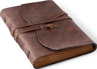 Leather Bound Journal for Men/Women, Rustic Vintage 5X7 Inch dark brown-image