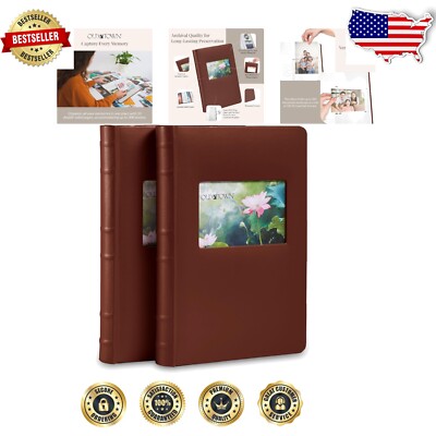 Customizable 2-Pack Leather Photo Albums - Perfect for Weddings & Anniversaries-image