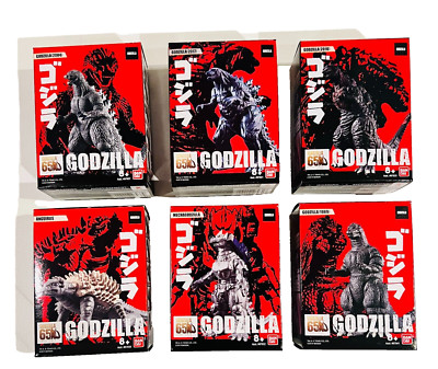 BANDAI GODZILLA 65TH ANN 3.5 INCH FIGURE SET OF 6 - ANGUIRUS, MECHA, GODZILLA X4-image