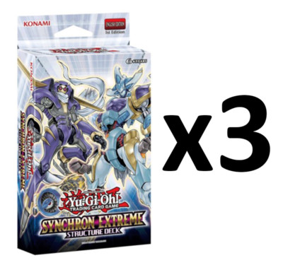 Yugioh TCG Synchron Extreme 1st Edition Structure Deck 3x Lot (3 Decks) SEALED!-image
