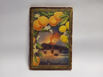 1930'S RICORDO DI NAPOLI W/ACCORDIAN LEATHER BOUND STAMPED/RAISED FRONT COVER-image