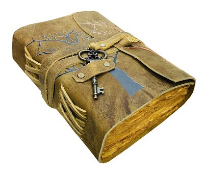 Vintage Leather Journal for Women, Tree of Life Design, Book of Shadows, Spel...-image