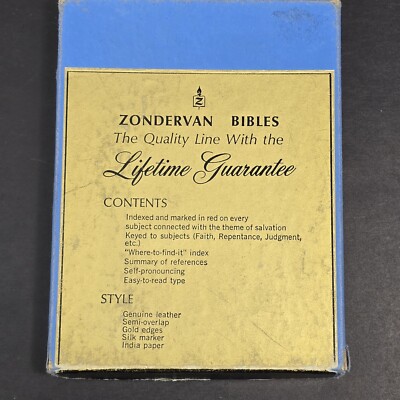 Vtg 40s Zondervan Christian Workers Bible Psalms New Testament Leather CWP13 Box-image