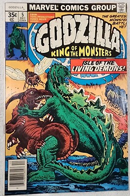 Godzilla #5 - Marvel 1977 - 9.0+ (Approx.)-Dr. Demonicus - News Stand Issue-image