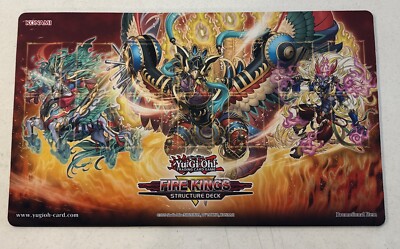 Yugioh Fire Kings Structure Deck RUBBER Playmat - New - Official-image