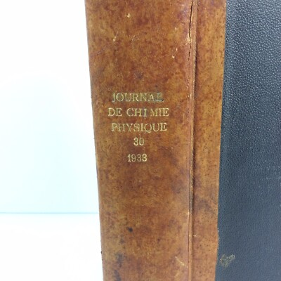 Journal de Chimie Physique Philiippe Guye 1933 French Swiss Journal Chemistry-image