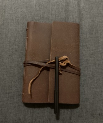 Handmade Genuine Leather Bound Journal Notebook Plain Matt Paper 110 Pages NEW -image