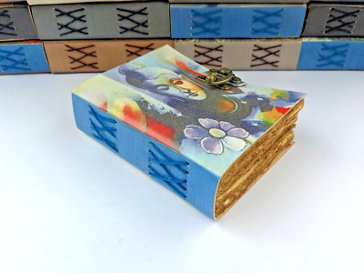 Vintage Leather bound Journal Antique Handmade Paper Notebook Diary Sketchbook-image