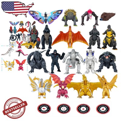 18-Piece Godzilla vs Kong Action Figures Set - 4'' Tall Monster Collection-image