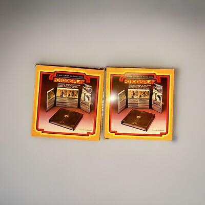 2- New Vintage 70’s Jobar FotoDisplay Photo Album Holds 200 Pictures Leather-image