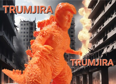 Trump Godzilla, ORANGE, Limited Edit. 3D Printed Figure.  Only 47 of EACH COLOR-image