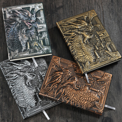 Embossed Dragon Leather Retro Vintage Journal Notebook Paper Diary-image