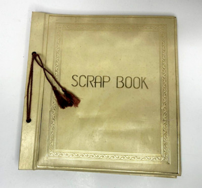 Leather Cover Scrap Book NO SPINE 25 Pages Album Expandable Rope Bound 12x12.5